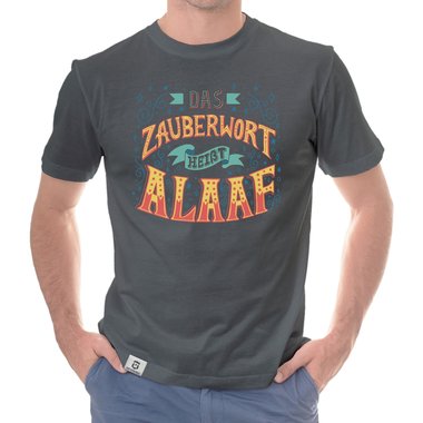 Herren T-Shirt - Zauberwort Alaaf dunkelblau-gelb S