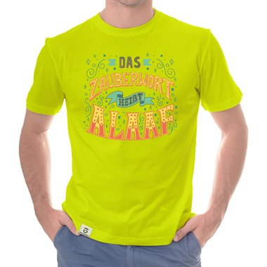 Herren T-Shirt - Zauberwort Alaaf dunkelblau-gelb S