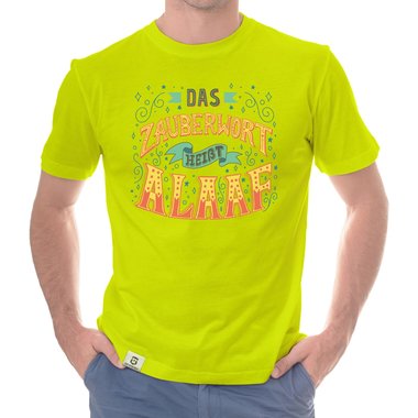 Herren T-Shirt - Zauberwort Alaaf weiss-gelb 5XL