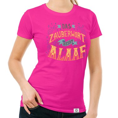 Damen T-Shirt - Zauberwort Alaaf dunkelblau-gelb S