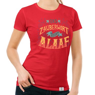 Damen T-Shirt - Zauberwort Alaaf dunkelblau-gelb S