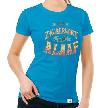 Damen T-Shirt - Zauberwort Alaaf dunkelblau-gelb S