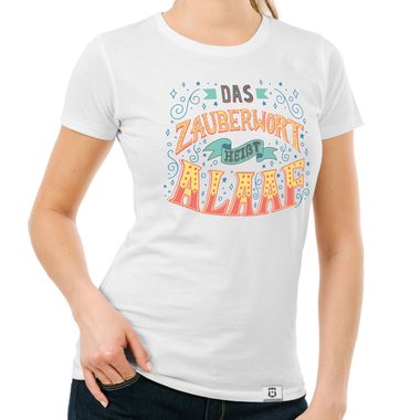 Damen T-Shirt - Zauberwort Alaaf dunkelblau-gelb S