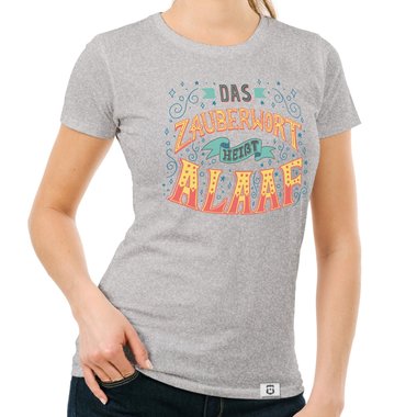 Damen T-Shirt - Zauberwort Alaaf weiss-gelb XXL