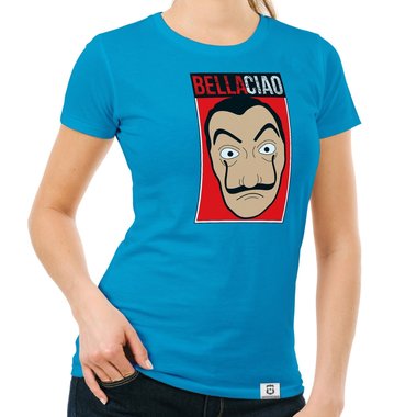 Damen T-Shirt - Bella Ciao dunkelblau-rot S