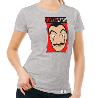 Damen T-Shirt - Bella Ciao weiss-rot XXL