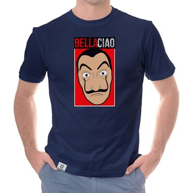 Herren T-Shirt - Bella Ciao dunkelblau-rot S