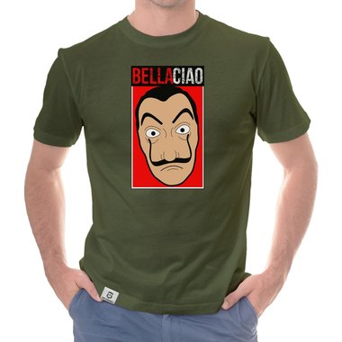 Herren T-Shirt - Bella Ciao weiss-rot 5XL