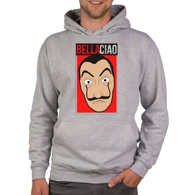 Herren Hoodie - Bella Ciao dunkelgrau-rot XS