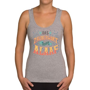 Damen Tank Top - Zauberwort Alaaf weiss-gelb XXL