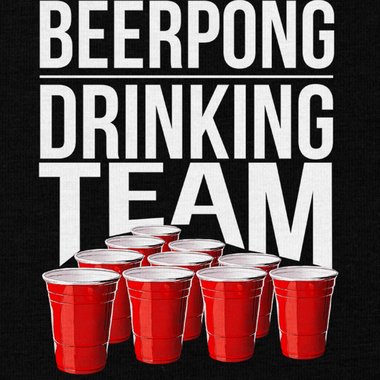 Herren T-Shirt - Beerpong Drinking Team dunkelblau-weiss S