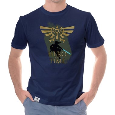 Herren T-Shirt - Hero of Time dunkelblau-gold S
