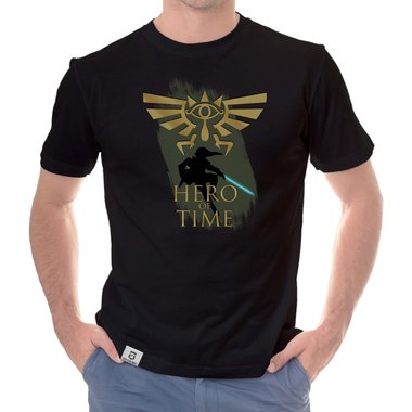 Herren T-Shirt - Hero of Time dunkelblau-gold S