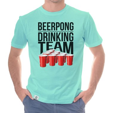 Herren T-Shirt - Beerpong Drinking Team weiss-schwarz 5XL
