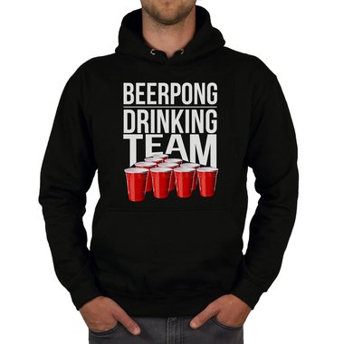 Herren Hoodie - Beerpong Drinking Team schwarz-weiss 5XL