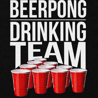 Damen T-Shirt - Beerpong Drinking Team dunkelblau-weiss S