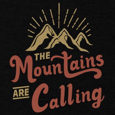 Damen T-Shirt - Mountains are calling dunkelblau-hellbraun S