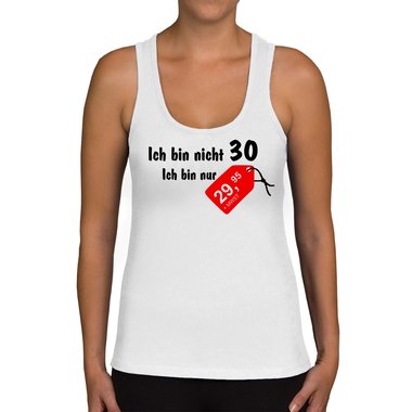 Damen Tank Top - Ich bin nicht 30... weiss-rot XXL