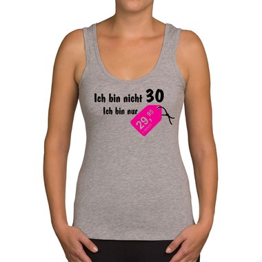 Damen Tank Top - Ich bin nicht 30... weiss-rot XXL