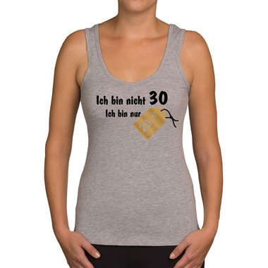 Damen Tank Top - Ich bin nicht 30... weiss-rot XXL