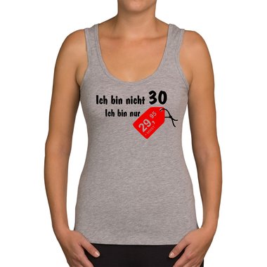 Damen Tank Top - Ich bin nicht 30... weiss-rot XXL