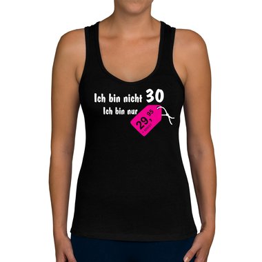 Damen Tank Top - Ich bin nicht 30... weiss-rot XXL
