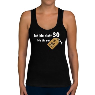 Damen Tank Top - Ich bin nicht 30... weiss-rot XXL