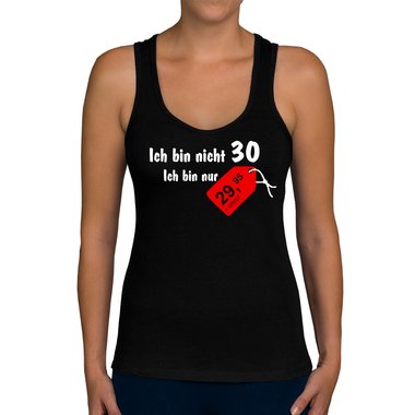 Damen Tank Top - Ich bin nicht 30... weiss-rot XXL