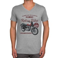 Herren T-Shirt - V-Ausschnitt - Retro Bike