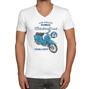 Herren T-Shirt - V-Ausschnitt - DDR-Roller