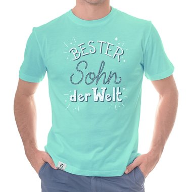 Herren T-Shirt - Bester Sohn der Welt dunkelblau-weiss S