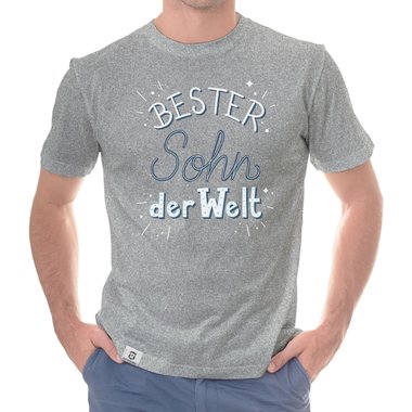 Herren T-Shirt - Bester Sohn der Welt dunkelblau-weiss S