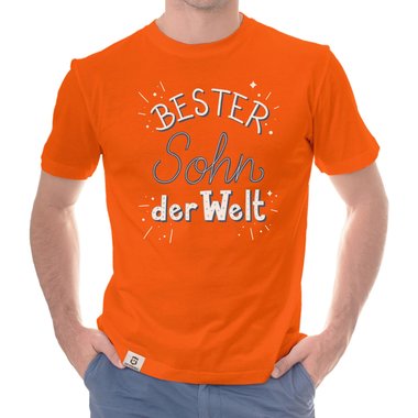Herren T-Shirt - Bester Sohn der Welt dunkelblau-weiss S