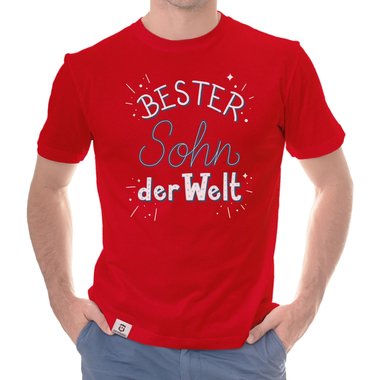 Herren T-Shirt - Bester Sohn der Welt dunkelblau-weiss S