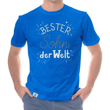 Herren T-Shirt - Bester Sohn der Welt t�rkis-weiss XXXL