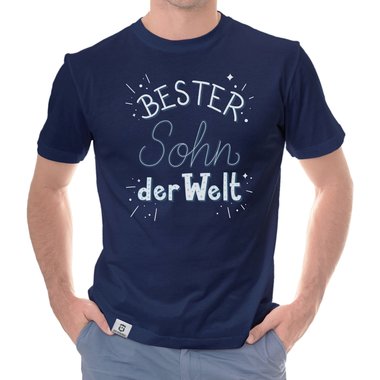 Herren T-Shirt - Bester Sohn der Welt t�rkis-weiss XXXL