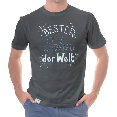Herren T-Shirt - Bester Sohn der Welt t�rkis-weiss XXXL