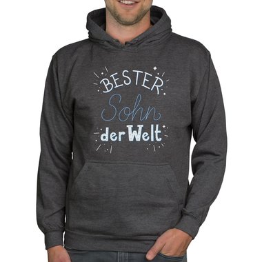 Herren Hoodie - Bester Sohn der Welt dunkelgrau-weiss XS