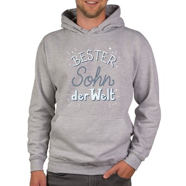 Herren Hoodie - Bester Sohn der Welt dunkelgrau-weiss XS