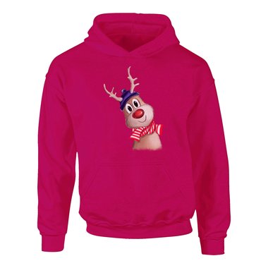 Kinder Hoodie - Little Rudolph schwarz-rot 152-158