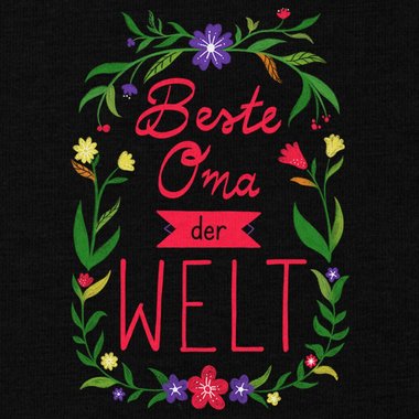 Damen T-Shirt - Beste Oma der Welt dunkelblau-rot S