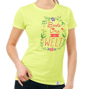 Damen T-Shirt - Beste Oma der Welt dunkelblau-rot S
