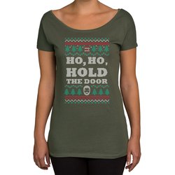 Damen T-Shirt U-Boot-Ausschnitt - Ho, Ho, Hold the Door