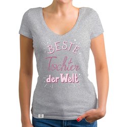 Damen T-Shirt V-Ausschnitt - Beste Tochter der Welt