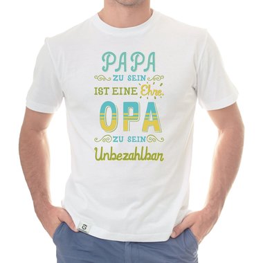 Herren T-Shirt - Opa sein - Unbezahlbar dunkelblau-gelb S