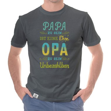 Herren T-Shirt - Opa sein - Unbezahlbar dunkelblau-gelb S