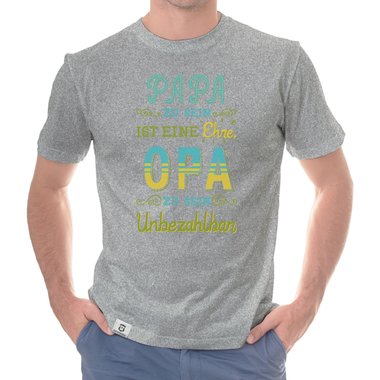 Herren T-Shirt - Opa sein - Unbezahlbar dunkelblau-gelb S