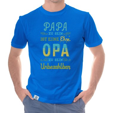 Herren T-Shirt - Opa sein - Unbezahlbar dunkelblau-gelb S