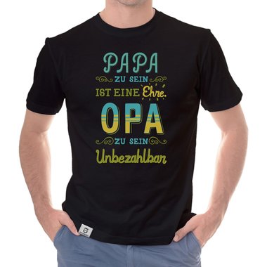 Herren T-Shirt - Opa sein - Unbezahlbar dunkelblau-gelb S