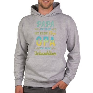 Herren Hoodie - Opa sein - Unbezahlbar dunkelgrau-gelb XS